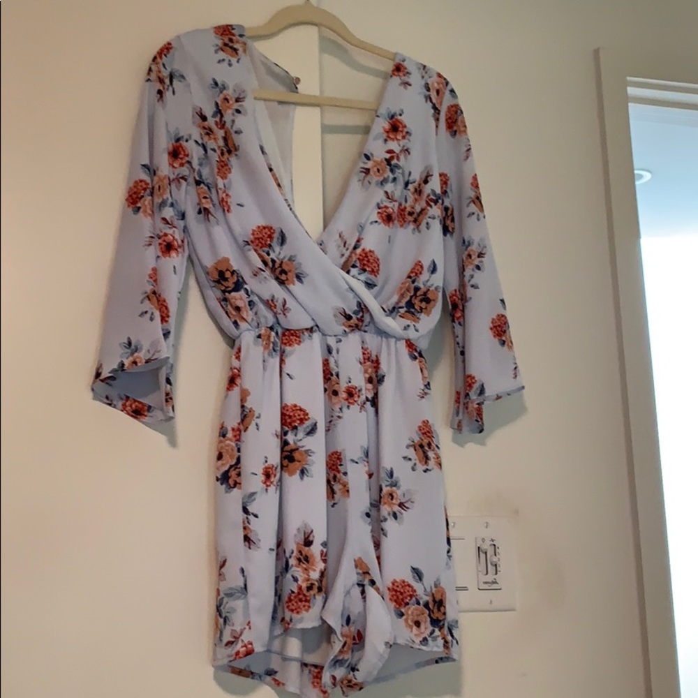 Long sleeve romper with wrap